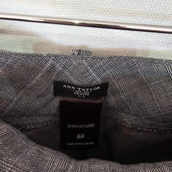 Ann Taylor Signature Plaid Blazer Jacket Pant 2pc Suit Set Gray Women's S/M - Picture 4 of 16